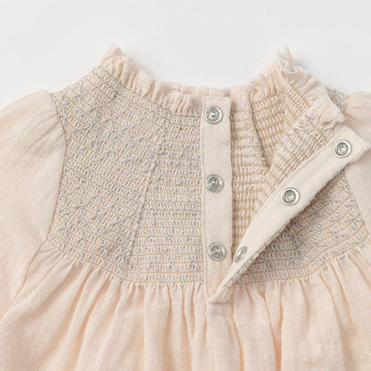 blouses 2 shirring pink粉色皺摺襯衫