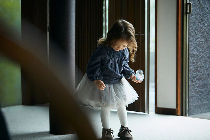 blouses 3 shirring navy深藍皺摺襯衫