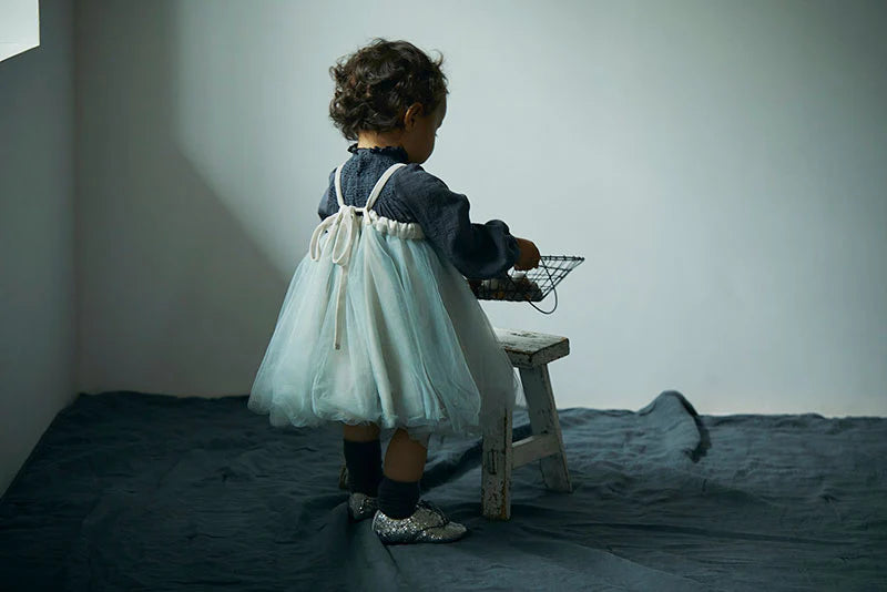 blouses 3 shirring navy深藍皺摺襯衫