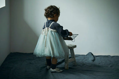 blouses 3 shirring navy深藍皺摺襯衫