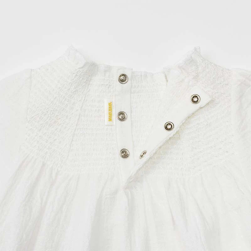 dress 1 shirring white白色連衣裙洋裝