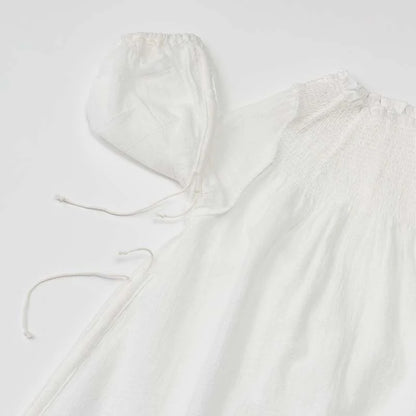 dress 1 shirring white白色連衣裙洋裝