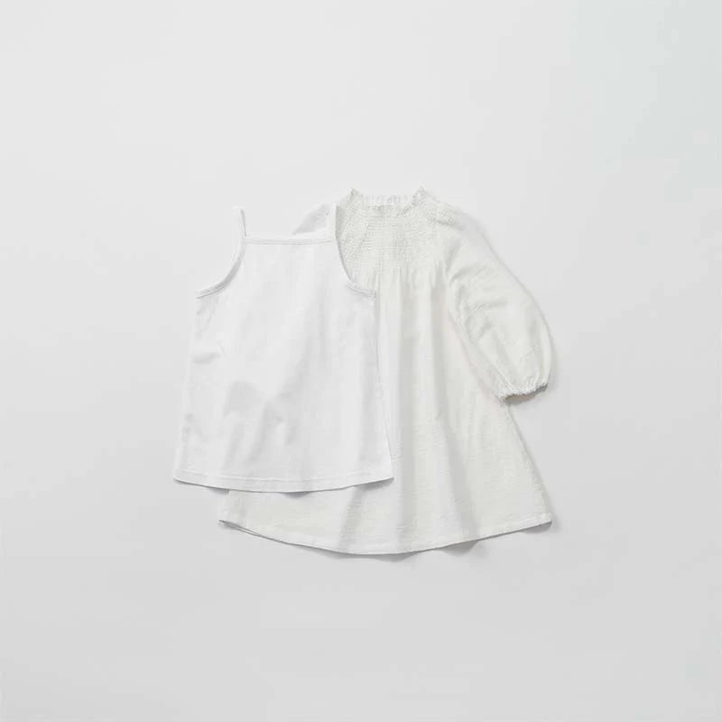 dress 1 shirring white白色連衣裙洋裝