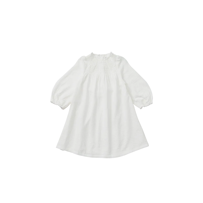 dress 1 shirring white白色連衣裙洋裝