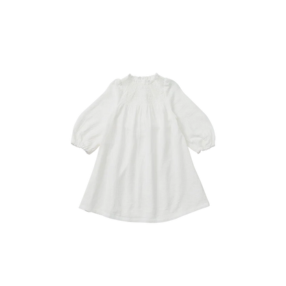 dress 1 shirring white白色連衣裙洋裝