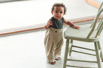 slacks 1 swanky beige吊帶休閒長褲可拆卸