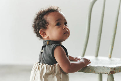 slacks 1 swanky beige吊帶休閒長褲可拆卸