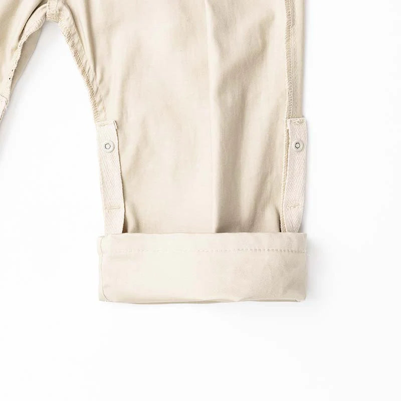 slacks 1 swanky beige吊帶休閒長褲可拆卸