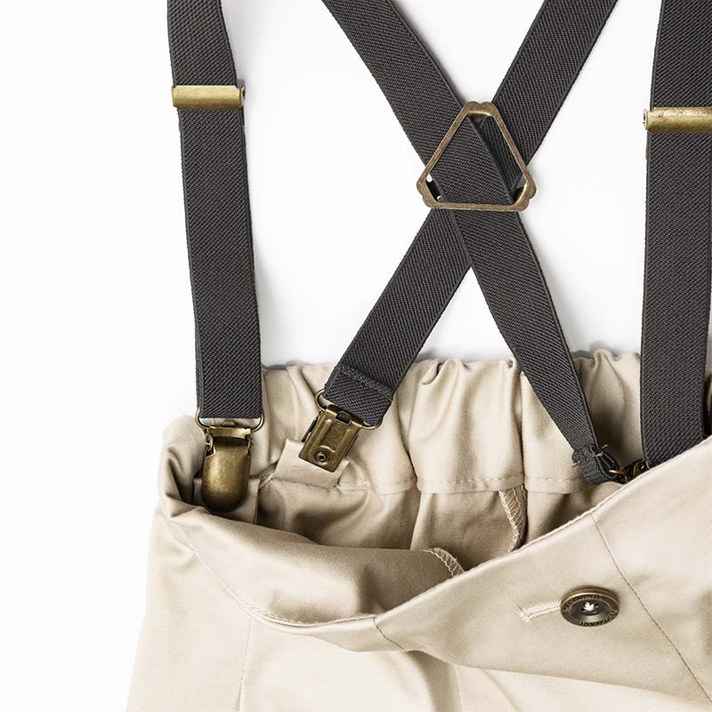 slacks 1 swanky beige吊帶休閒長褲可拆卸