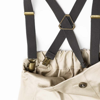 slacks 1 swanky beige吊帶休閒長褲可拆卸