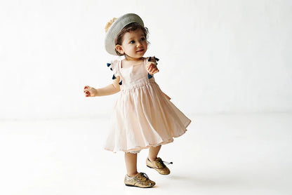 loisir sun dress 1 shell粉色渡假風亞麻洋裝連身裙