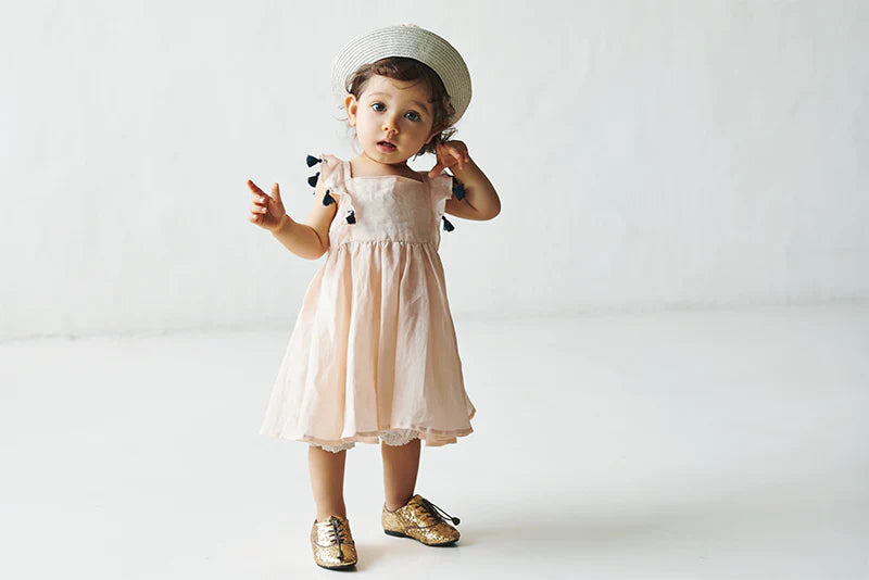 loisir sun dress 1 shell粉色渡假風亞麻洋裝連身裙