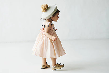 loisir sun dress 1 shell粉色渡假風亞麻洋裝連身裙