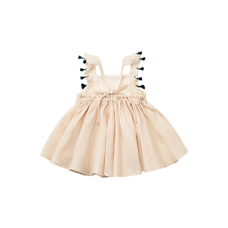 loisir sun dress 1 shell粉色渡假風亞麻洋裝連身裙