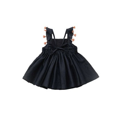 loisir sun dress 2 navy深藍色渡假風亞麻洋裝連身裙