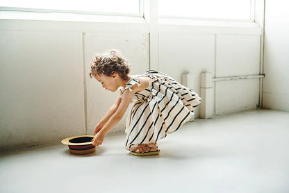 loisir sun dress 3 stripe條紋渡假風亞麻洋裝連身裙