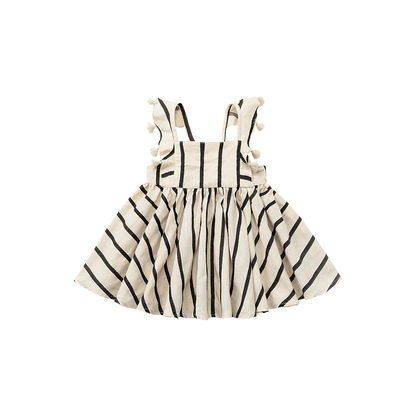 loisir sun dress 3 stripe條紋渡假風亞麻洋裝連身裙