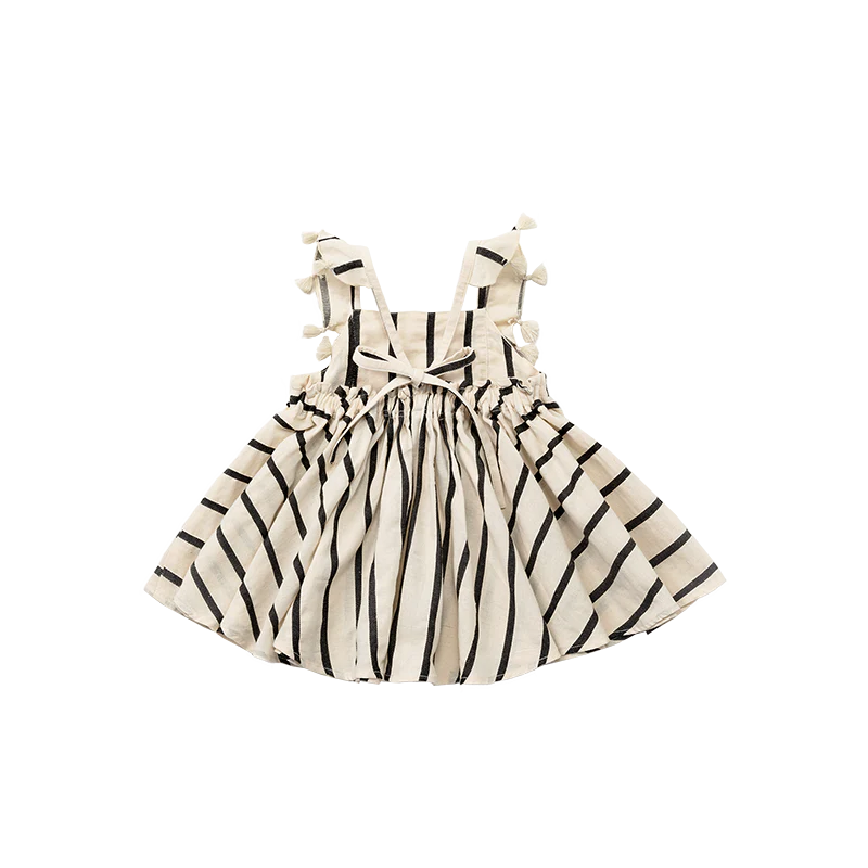 loisir sun dress 3 stripe條紋渡假風亞麻洋裝連身裙