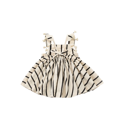 loisir sun dress 3 stripe條紋渡假風亞麻洋裝連身裙