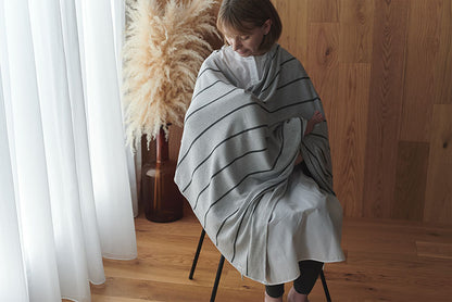 「日本製」okurumi 3 sumi針織襁褓毯子哺乳巾斗篷