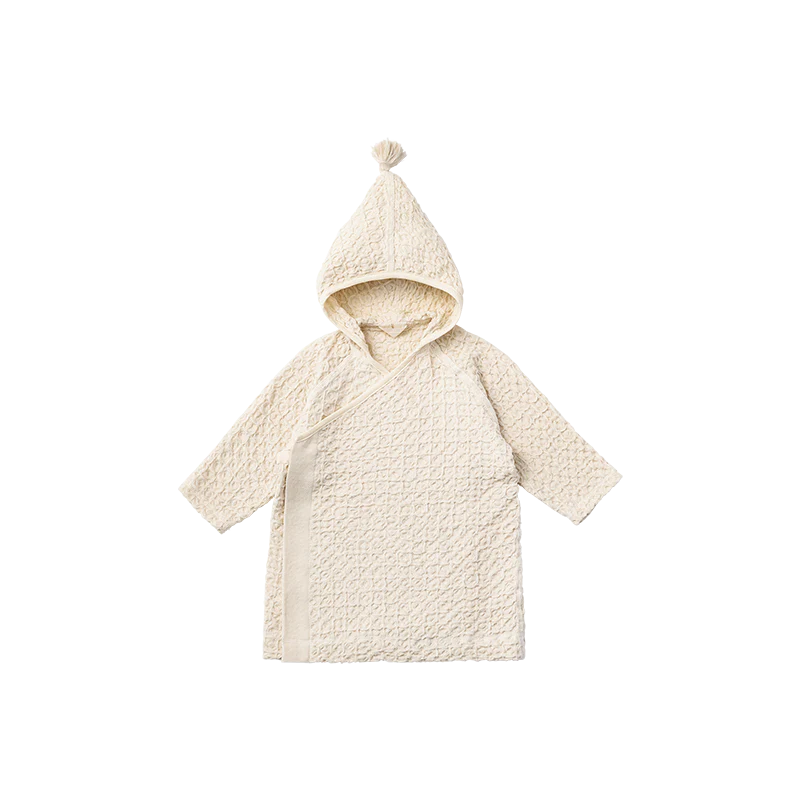 Organic hooded bathrobe多用途華夫格兒童浴袍三色1～4歲
