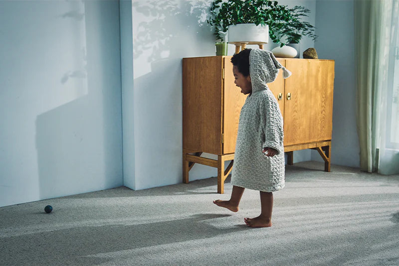 Organic hooded bathrobe多用途華夫格兒童浴袍三色1～4歲