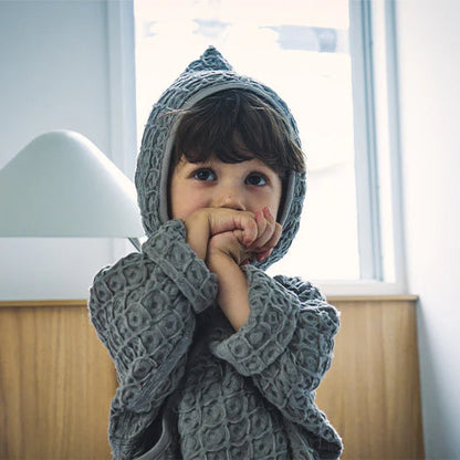 Organic hooded bathrobe多用途華夫格兒童浴袍三色1～4歲