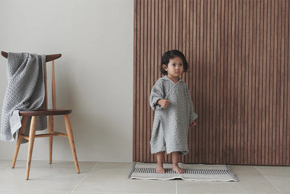 Organic hooded bathrobe多用途華夫格兒童浴袍三色1～4歲