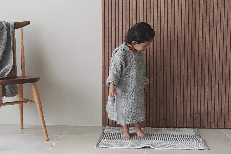 Organic hooded bathrobe多用途華夫格兒童浴袍三色1～4歲