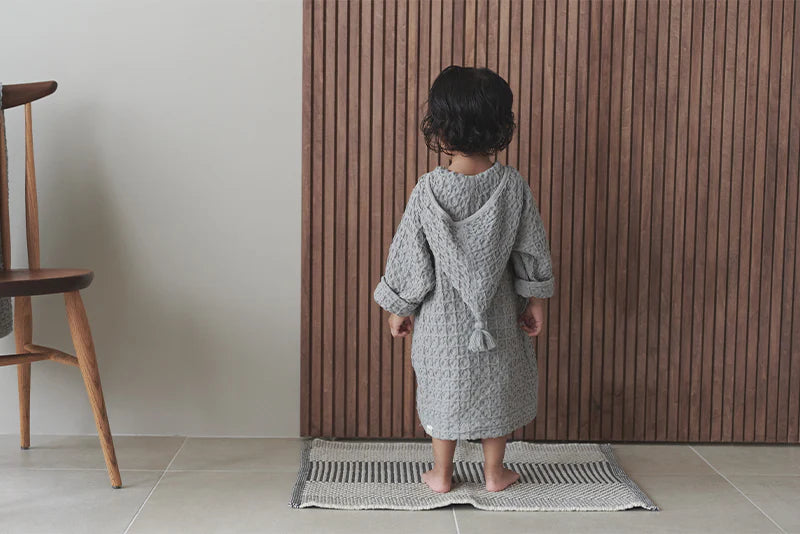 Organic hooded bathrobe多用途華夫格兒童浴袍三色1～4歲