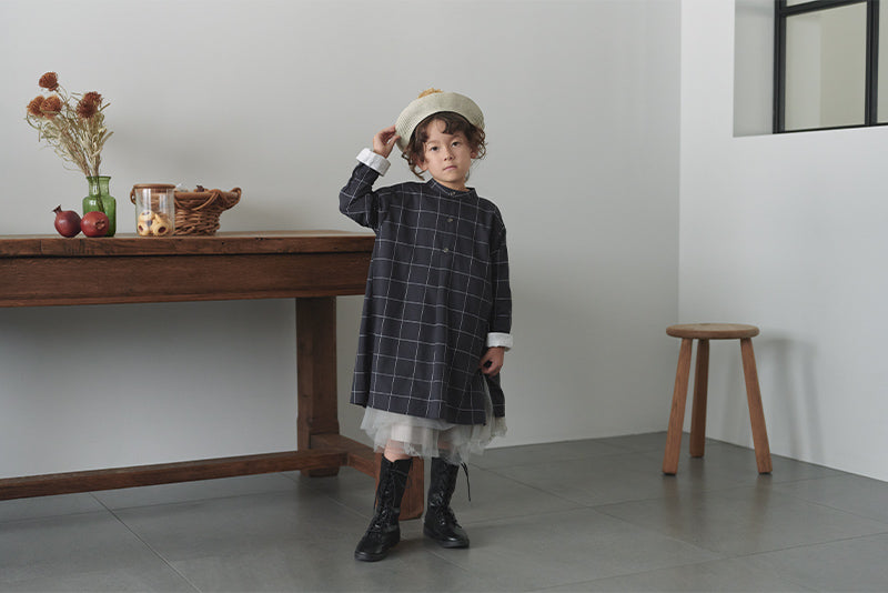 kardia 3 graph black防污圍裙式洋裝適合用餐繪畫手工