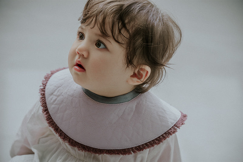 BIB/grid 1 spectrum lilac淡紫色流蘇秋冬口水巾刻字