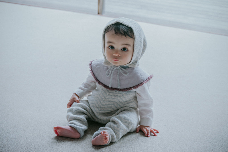 BIB/grid 1 spectrum lilac淡紫色流蘇秋冬口水巾刻字