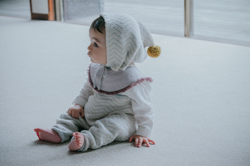 BIB/grid 1 spectrum lilac淡紫色流蘇秋冬口水巾刻字