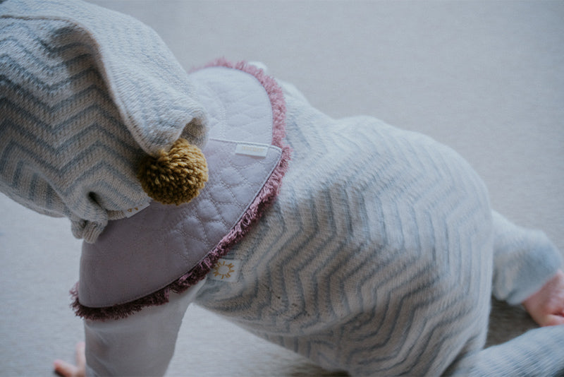 BIB/grid 1 spectrum lilac淡紫色流蘇秋冬口水巾刻字