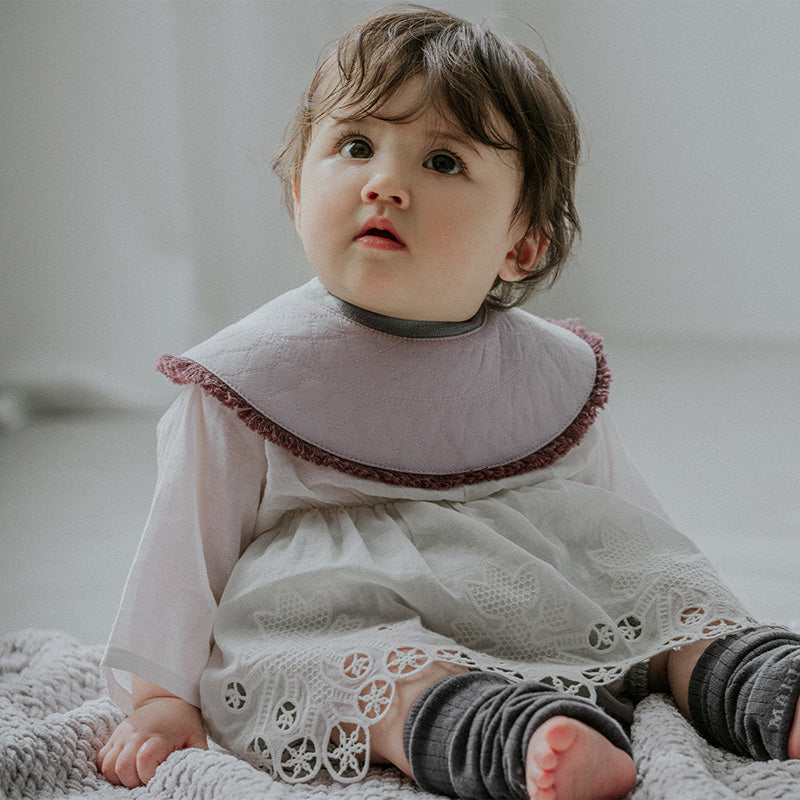 BIB/grid 1 spectrum lilac淡紫色流蘇秋冬口水巾刻字