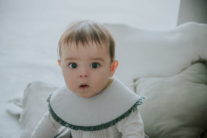 BIB/Grid 4 spectrum sage流蘇秋冬口水巾刻字