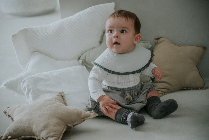 BIB/Grid 4 spectrum sage流蘇秋冬口水巾刻字