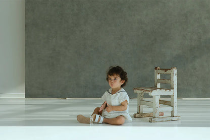 paddle rompers 1 graph white白色方格水手風燈籠褲連體衣