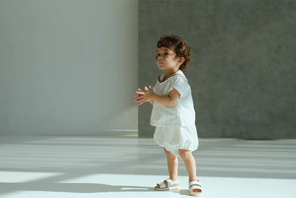 paddle rompers 1 graph white白色方格水手風燈籠褲連體衣