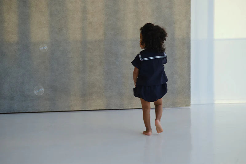 paddle rompers 2 navy深藍水手風燈籠褲連體衣