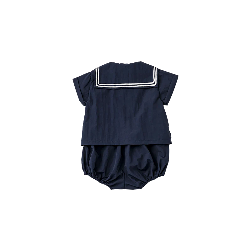 paddle rompers 2 navy深藍水手風燈籠褲連體衣