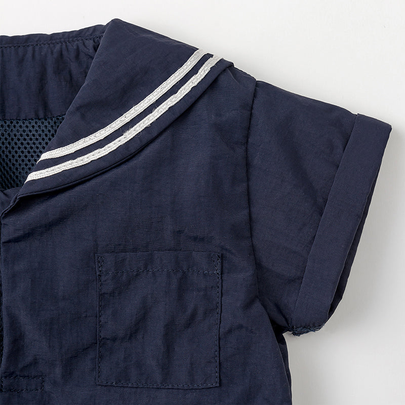 paddle rompers 2 navy深藍水手風燈籠褲連體衣