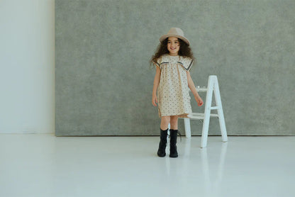 paddle dress 3 pindot 米色波點水手風連身裙