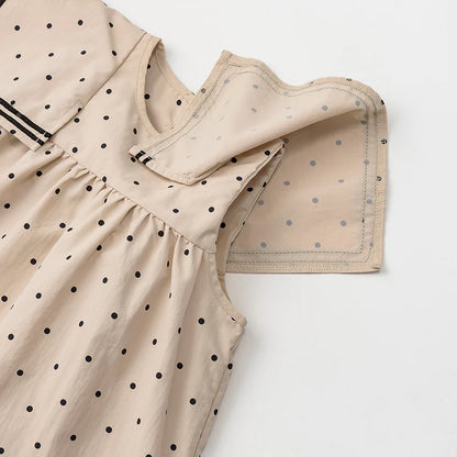 paddle dress 3 pindot 米色波點水手風連身裙