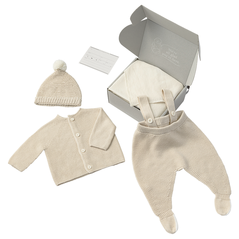 icicle newborn box 初生兒禮物套裝禮盒米色/粉色（可刺繡）