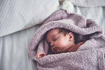 Organic hooded blanket 1 pink粉色多用途多功能嬰兒毯（可刺繡）