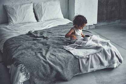 Organic hooded blanket 2 ice grey灰色多用途多功能嬰兒毯