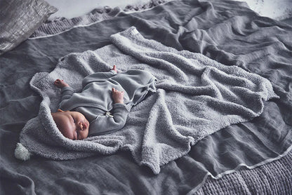 Organic hooded blanket 2 ice grey灰色多用途多功能嬰兒毯