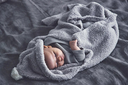 Organic hooded blanket 2 ice grey灰色多用途多功能嬰兒毯